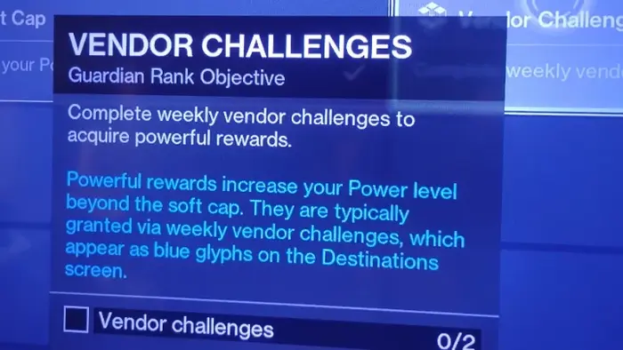 what is a vendor challenge destiny 2