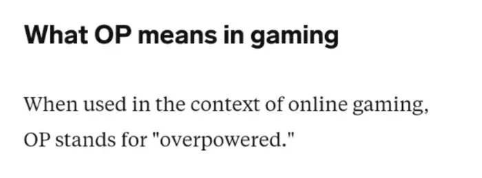 The Origin of the Term OP